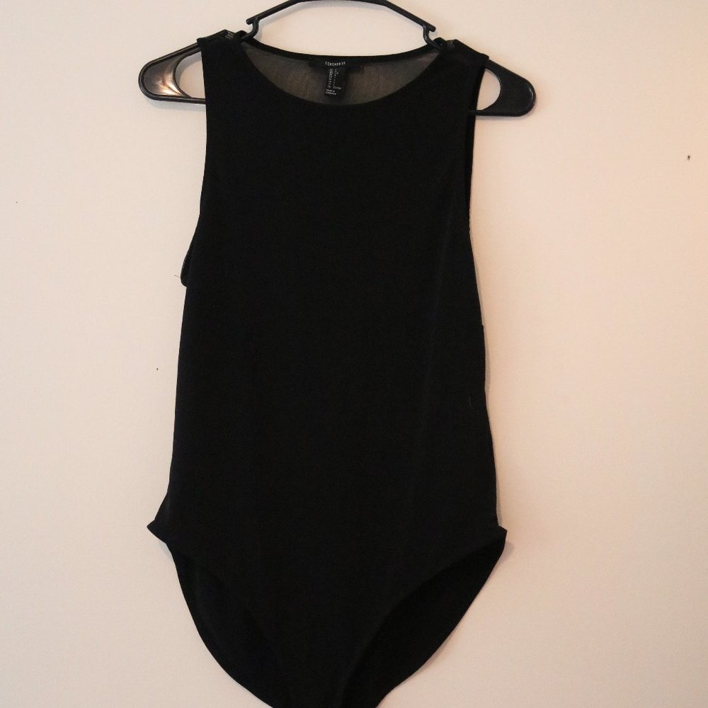Black Sleeveless Bodysuit